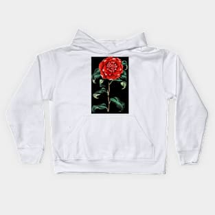 Painting, red rose, Crimson camellia flower,the roses red Kids Hoodie